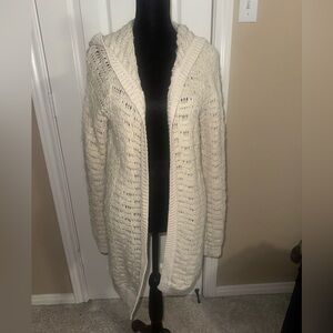Anthropologie Sleeping On snow White/Ivory Knit Cardigan Sweater Small